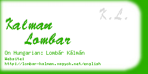 kalman lombar business card