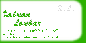 kalman lombar business card